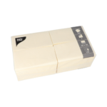 Product foto van 250 Servetten 3-laags 1/8 vouw 33 cm x 33 cm creme