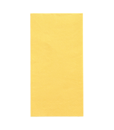 Product foto van 250 Servetten 3-laags 1/8 vouw 33 cm x 33 cm geel