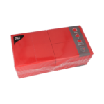 Product foto van 250 Servetten 3-laags 1/8 vouw 33 cm x 33 cm rood