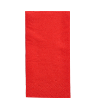 Product foto van 250 Servetten 3-laags 1/8 vouw 33 cm x 33 cm rood