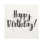 Product foto van 30 Servetten 3-laags 1/4 vouw 33 cm x 33 cm "Happy Birthday"