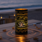 Product foto van 4 Kandelaar Ø 8 cm · 15 cm zwart/goud "Corsica"