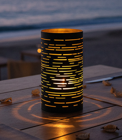 Product foto van 4 Kandelaar Ø 8 cm · 15 cm zwart/goud "Corsica"