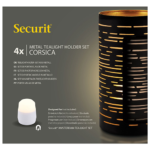 Product foto van 4 Kandelaar Ø 8 cm · 15 cm zwart/goud "Corsica"
