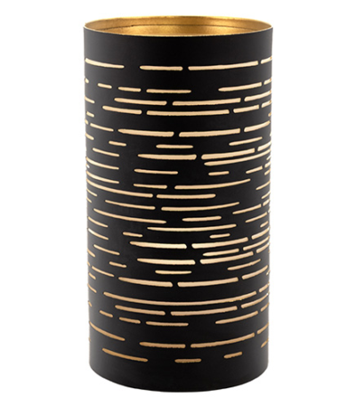 Product foto van 4 Kandelaar Ø 8 cm · 15 cm zwart/goud "Corsica"