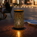 Product foto van 4 Kandelaar Ø 8 cm · 15 cm zwart/goud "Ibiza"