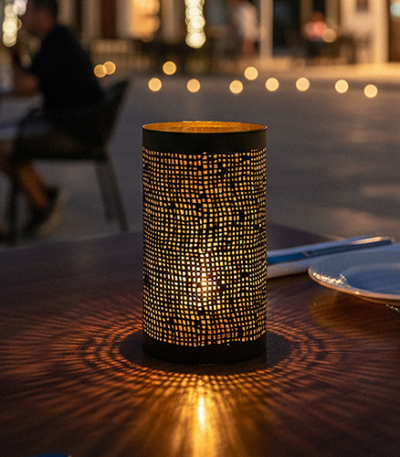 Product foto van 4 Kandelaar Ø 8 cm · 15 cm zwart/goud "Ibiza"