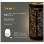 Product foto van 4 Kandelaar Ø 8 cm · 15 cm zwart/goud "Ibiza"