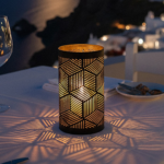 Product foto van 4 Kandelaar Ø 8 cm · 15 cm zwart/goud "Santorini"