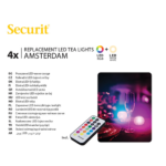 Product foto van 4 LED-Theelichten navulverpakking Ø 4 cm · 5 cm assorti kleuren "Amsterdam" Brandduur 12–40 u