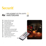 Product foto van 4 LED-Theelichten navulverpakking Ø 4 cm · 5 cm wit "Amsterdam" Brandduur 12–40 u
