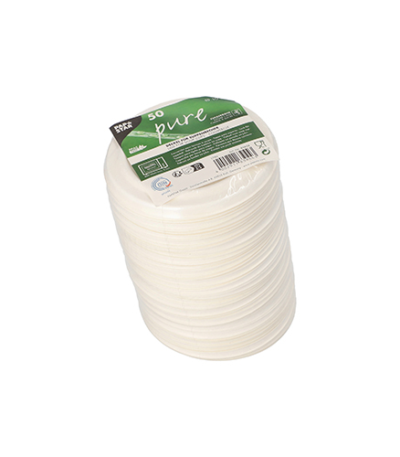Product foto van 50 Deksel voor soep cup van suikerriet "pure" Ø 10 cm wit