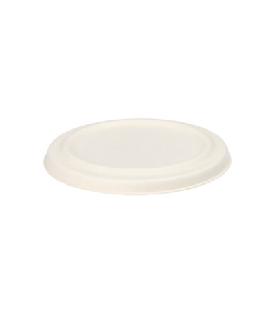 Product foto van 50 Deksel voor soep cup van suikerriet "pure" Ø 10 cm wit