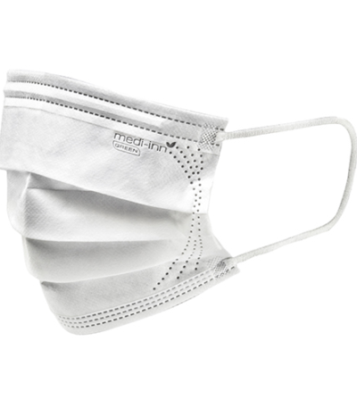 Product foto van 50 "Medi-Inn GREEN" Mondmasker Type IIR 3-lagig 9