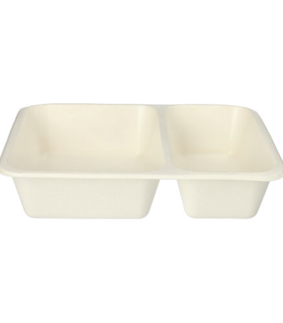 Product foto van 50 Menubakken topseal Suikerriet 2-vaks 1200 ml 4