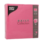 Product foto van 50 Servetten "DAILY Collection" 1/4 vouw 32 cm x 32 cm fuchsia
