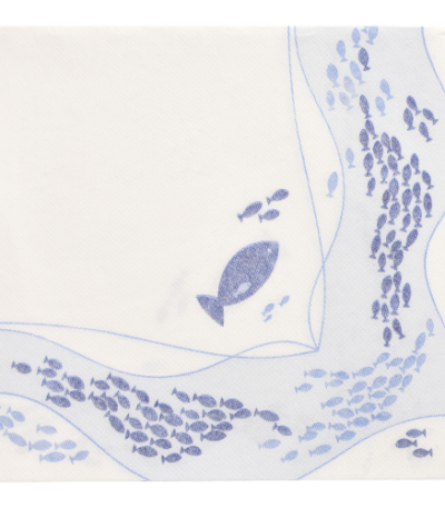 Product foto van 50 Servetten "ROYAL Collection" 1/4 vouw 40 cm x 40 cm "Fish"