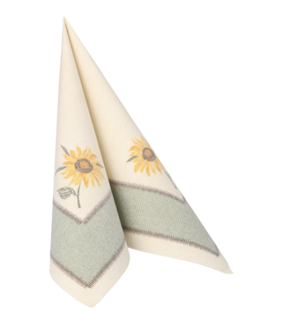 Product foto van 50 Servetten "ROYAL Collection" 1/4 vouw 40 cm x 40 cm "Sunflower"