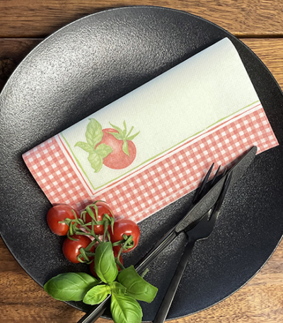 Product foto van 50 Servetten "ROYAL Collection" 1/4 vouw 40 cm x 40 cm "Tomato"