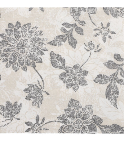 Product foto van 50 Servetten "ROYAL Collection" 1/4 vouw 40 cm x 40 cm antraciet "Flowers"