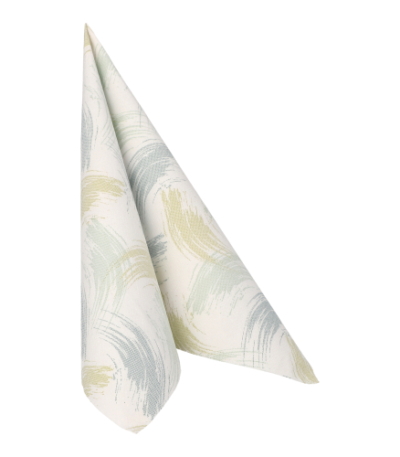Product foto van 50 Servetten "ROYAL Collection" 1/4 vouw 40 cm x 40 cm arctisch blauw "Brushstroke"