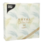 Product foto van 50 Servetten "ROYAL Collection" 1/4 vouw 40 cm x 40 cm arctisch blauw "Brushstroke"