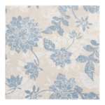 Product foto van 50 Servetten "ROYAL Collection" 1/4 vouw 40 cm x 40 cm arctisch blauw "Flowers"