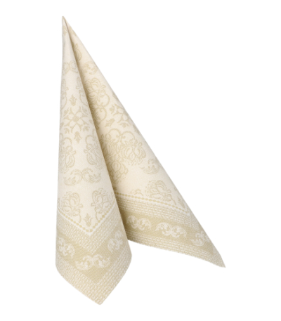 Product foto van 50 Servetten "ROYAL Collection" 1/4 vouw 40 cm x 40 cm champagne "Arabesque"