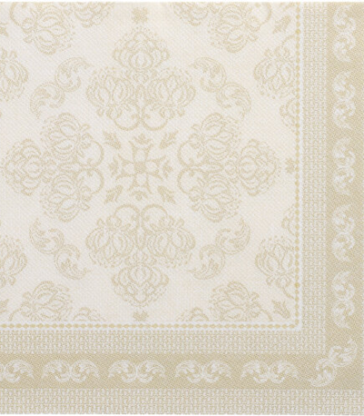 Product foto van 50 Servetten "ROYAL Collection" 1/4 vouw 40 cm x 40 cm champagne "Arabesque"