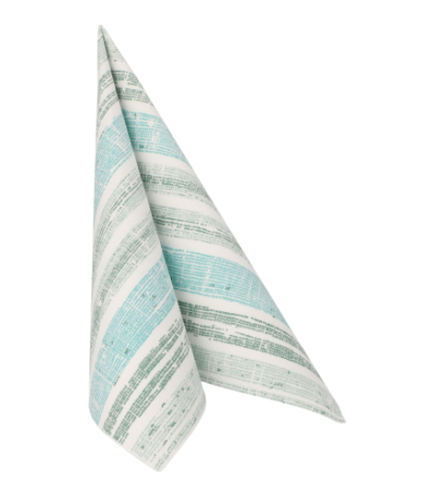 Product foto van 50 Servetten "ROYAL Collection" 1/4 vouw 40 cm x 40 cm donkergroen "Stripes"