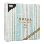 Product foto van 50 Servetten "ROYAL Collection" 1/4 vouw 40 cm x 40 cm donkergroen "Stripes"