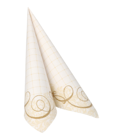 Product foto van 50 Servetten "ROYAL Collection" 1/4 vouw 40 cm x 40 cm goud "Megan"