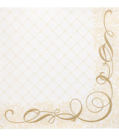 Product foto van 50 Servetten "ROYAL Collection" 1/4 vouw 40 cm x 40 cm goud "Megan"