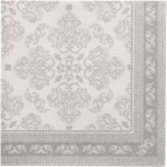 Product foto van 50 Servetten "ROYAL Collection" 1/4 vouw 40 cm x 40 cm grijs "Arabesque"