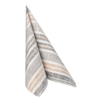 Product foto van 50 Servetten "ROYAL Collection" 1/4 vouw 40 cm x 40 cm grijs "Stripes"