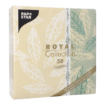 Product foto van 50 Servetten "ROYAL Collection" 1/4 vouw 40 cm x 40 cm groen "Autumn"