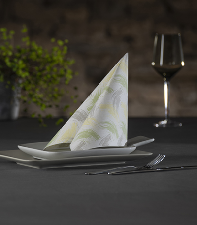 Product foto van 50 Servetten "ROYAL Collection" 1/4 vouw 40 cm x 40 cm lime "Brushstroke"