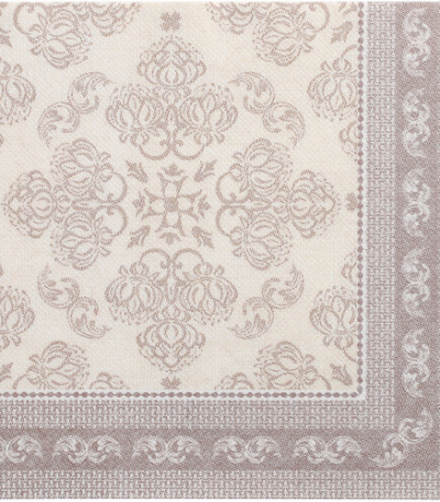 Product foto van 50 Servetten "ROYAL Collection" 1/4 vouw 40 cm x 40 cm mocca "Arabesque"