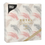 Product foto van 50 Servetten "ROYAL Collection" 1/4 vouw 40 cm x 40 cm roestbruin "Brushstroke"