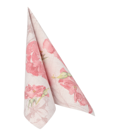 Product foto van 50 Servetten "ROYAL Collection" 1/4 vouw 40 cm x 40 cm roze "Blossom"