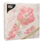 Product foto van 50 Servetten "ROYAL Collection" 1/4 vouw 40 cm x 40 cm roze "Blossom"