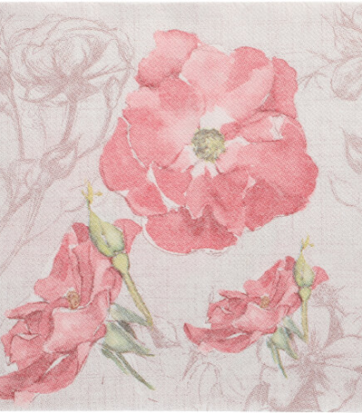Product foto van 50 Servetten "ROYAL Collection" 1/4 vouw 40 cm x 40 cm roze "Blossom"