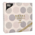 Product foto van 50 Servetten "ROYAL Collection" 1/4 vouw 40 cm x 40 cm roze "Rococo"
