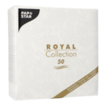 Product foto van 50 Servetten "ROYAL Collection" 1/4 vouw 40 cm x 40 cm wit "Casali"