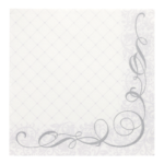 Product foto van 50 Servetten "ROYAL Collection" 1/4 vouw 40 cm x 40 cm zilver "Megan"
