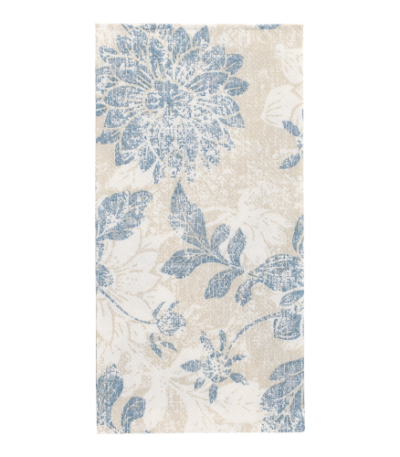 Product foto van 50 Servetten "ROYAL Collection" 1/8 vouw 40 cm x 40 cm arctisch blauw "Flowers"