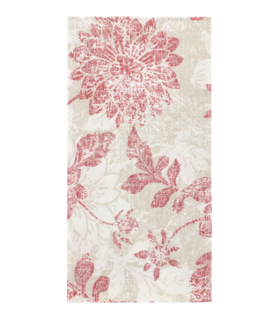 Product foto van 50 Servetten "ROYAL Collection" 1/8 vouw 40 cm x 40 cm bordeaux "Flowers"