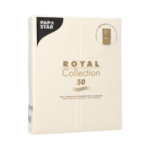 Product foto van 50 Servetten "ROYAL Collection" 40 cm x 30 cm champagne met bestekvouw