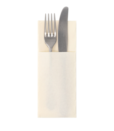 Product foto van 50 Servetten "ROYAL Collection" 40 cm x 30 cm champagne met bestekvouw
