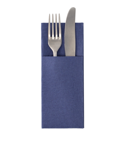 Product foto van 50 Servetten "ROYAL Collection" 40 cm x 30 cm donkerblauw met bestekvouw